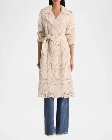 Alice + Olivia Keith Eyelet Midi Trench Coat | Thumbnail 2 Alice + Olivia Keith Eyelet Midi Trench Coat | Thumbnail 2