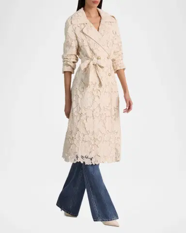 Alice + Olivia Keith Eyelet Midi Trench Coat | Thumbnail 6 Alice + Olivia Keith Eyelet Midi Trench Coat | Thumbnail 6