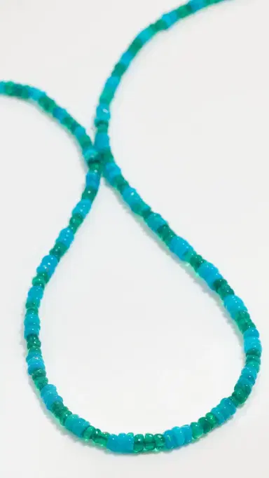 JIA JIA 14k Mini Blue Green Stripe Opal Necklace | Thumbnail 4