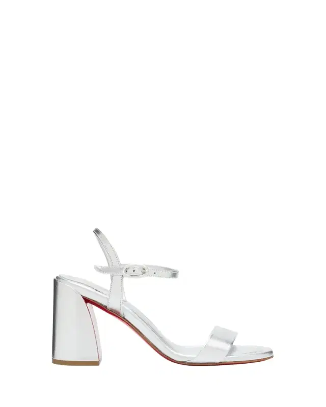 Christian Louboutin 85mm Jane Metallic Leather Ankle-Strap Sandals