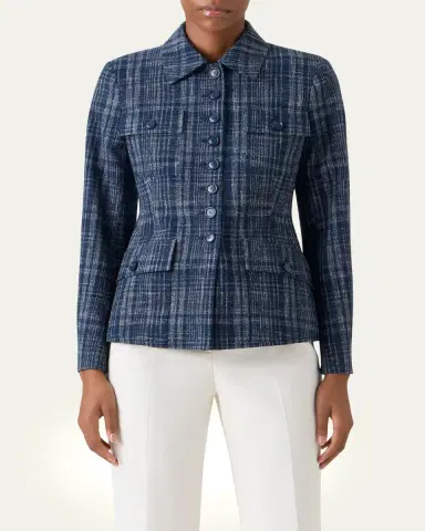 Akris Delia Buttoned Tweed Jacket | Thumbnail 4 Akris Delia Buttoned Tweed Jacket | Thumbnail 4