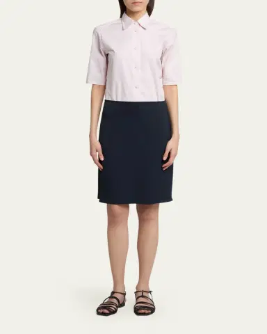 Jil Sander Elbow-Sleeve Slim Button-Down Shirt | Thumbnail 2 Jil Sander Elbow-Sleeve Slim Button-Down Shirt | Thumbnail 2