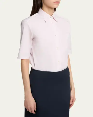 Jil Sander Elbow-Sleeve Slim Button-Down Shirt | Thumbnail 4 Jil Sander Elbow-Sleeve Slim Button-Down Shirt | Thumbnail 4