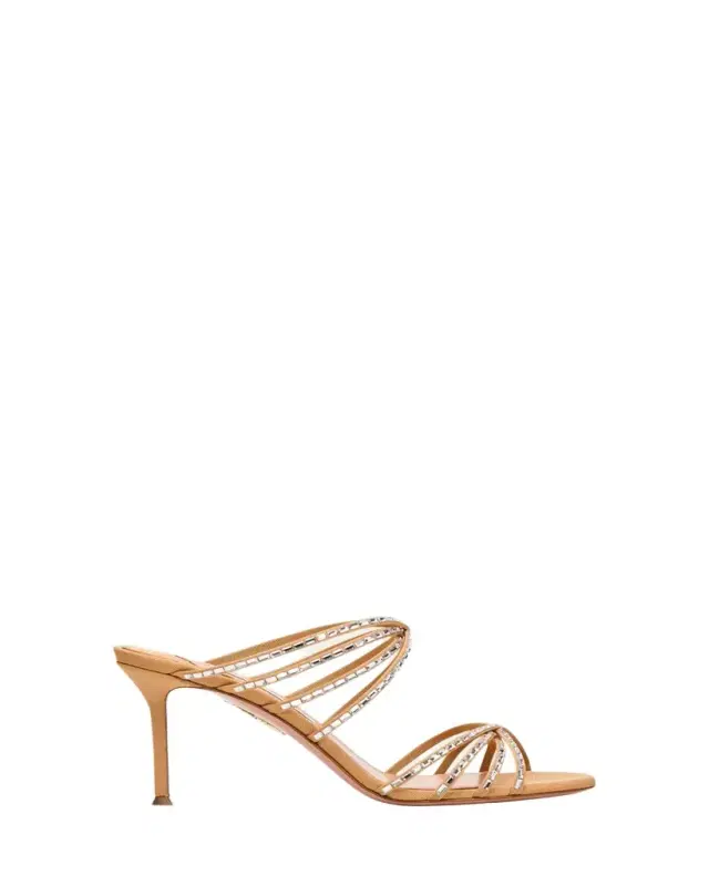 Aquazzura Tell Me Crystal 75mm Grosgrain Sandals