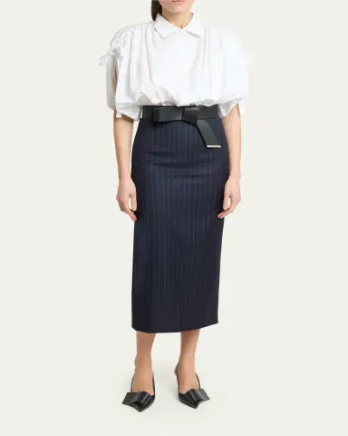 Givenchy Pinstripe Wool Pencil Midi Skirt | Thumbnail 2 Givenchy Pinstripe Wool Pencil Midi Skirt | Thumbnail 2