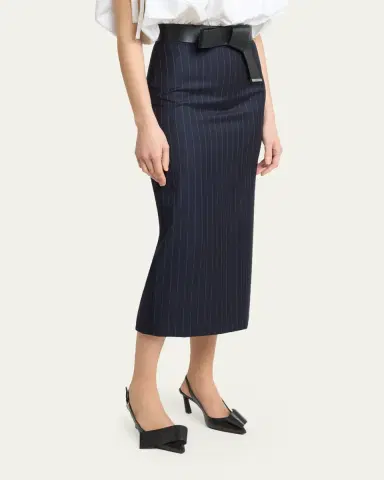 Givenchy Pinstripe Wool Pencil Midi Skirt | Thumbnail 4 Givenchy Pinstripe Wool Pencil Midi Skirt | Thumbnail 4