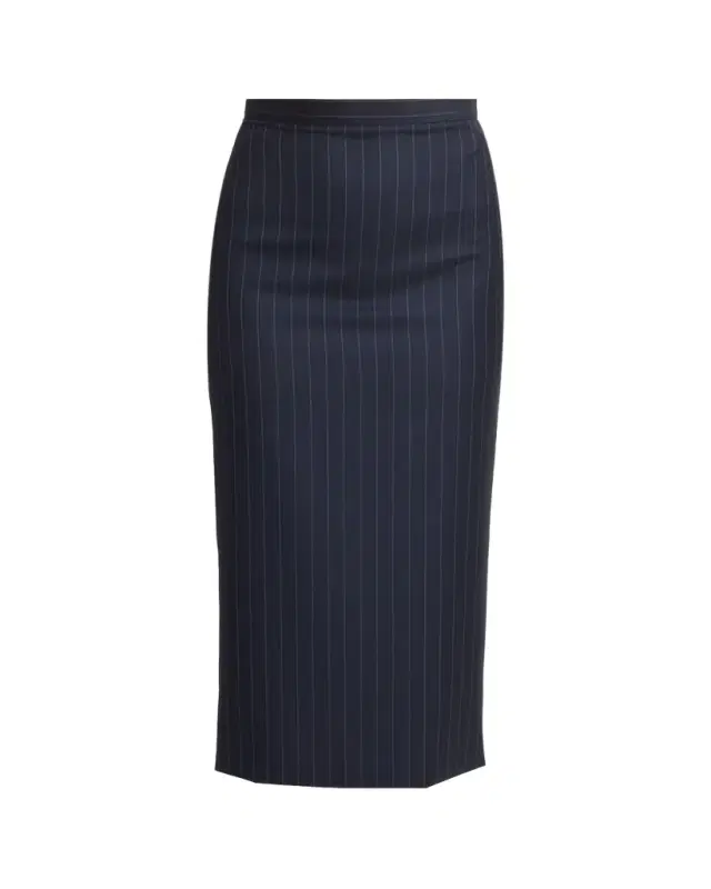 Givenchy Pinstripe Wool Pencil Midi Skirt