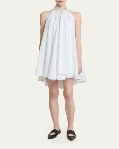 Givenchy Sleeveless Bow-Neck Pleated Poplin Mini Dress | Thumbnail 2 Givenchy Sleeveless Bow-Neck Pleated Poplin Mini Dress | Thumbnail 2