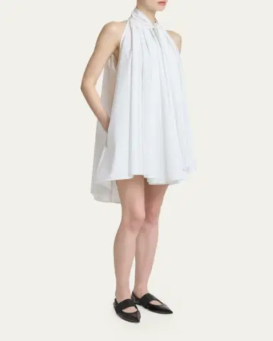 Givenchy Sleeveless Bow-Neck Pleated Poplin Mini Dress | Thumbnail 4 Givenchy Sleeveless Bow-Neck Pleated Poplin Mini Dress | Thumbnail 4