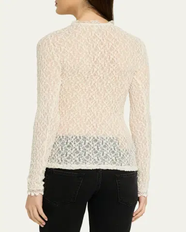 Isabel Marant Brany Stretch Lace Long-Sleeve Top | Thumbnail 3 Isabel Marant Brany Stretch Lace Long-Sleeve Top | Thumbnail 3