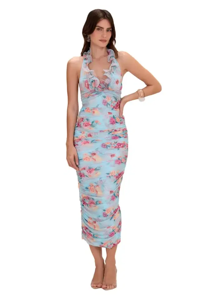 FLORA MIST MIDI DRESS