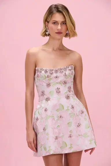 PatBo GARDEN JACQUARD EMBROIDERED MINI DRESS (no still) | Thumbnail 1 PatBo GARDEN JACQUARD EMBROIDERED MINI DRESS (no still) | Thumbnail 1
