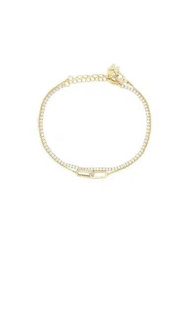 By Adina Eden Tennis & Paperclip Pave Bracelet Combo Set | Thumbnail 2 By Adina Eden Tennis & Paperclip Pave Bracelet Combo Set | Thumbnail 2