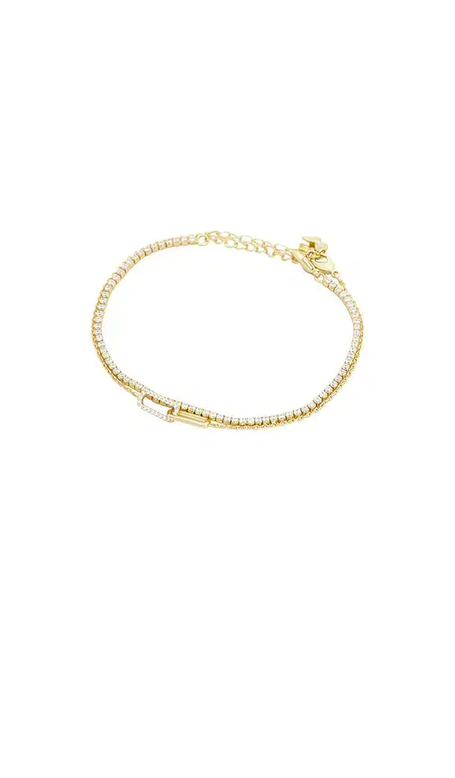 By Adina Eden Tennis & Paperclip Pave Bracelet Combo Set