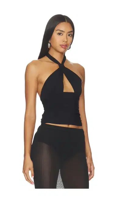 Mimchik Piper Knotted Halter Top | Thumbnail 2