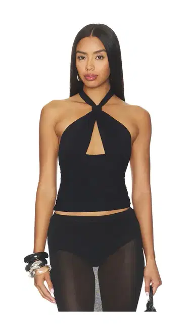 Mimchik Piper Knotted Halter Top | Thumbnail 1