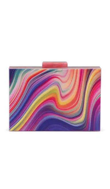 olga berg Dorothy Swirl Print Box Clutch | Thumbnail 2 olga berg Dorothy Swirl Print Box Clutch | Thumbnail 2