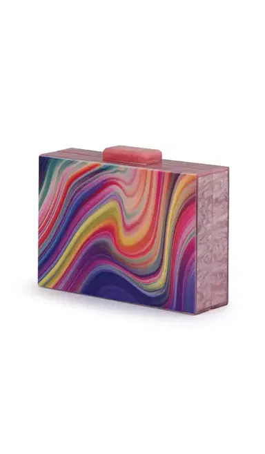 olga berg Dorothy Swirl Print Box Clutch | Thumbnail 3 olga berg Dorothy Swirl Print Box Clutch | Thumbnail 3