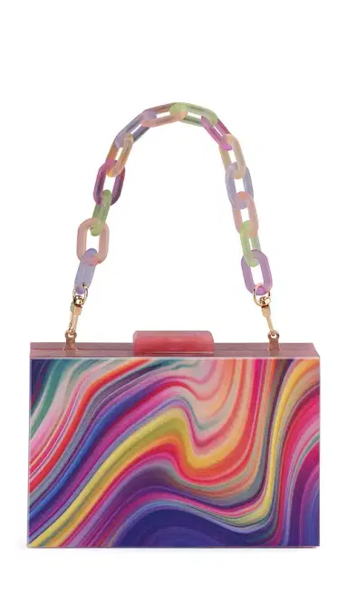 olga berg Dorothy Swirl Print Box Clutch | Thumbnail 1 olga berg Dorothy Swirl Print Box Clutch | Thumbnail 1