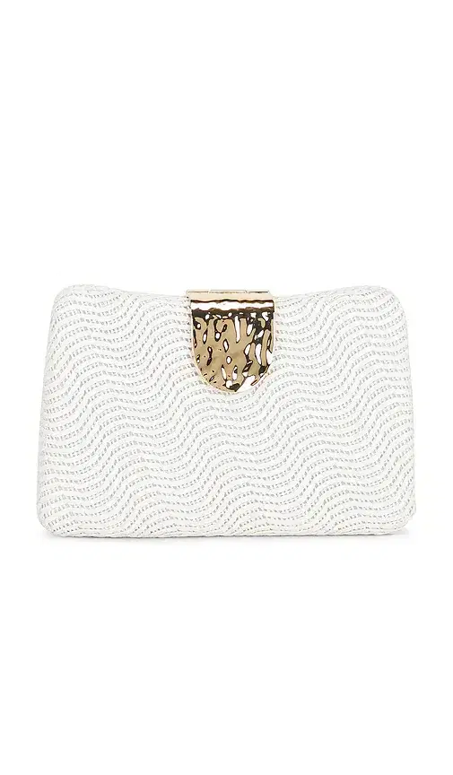 olga berg Lindy Woven Clutch