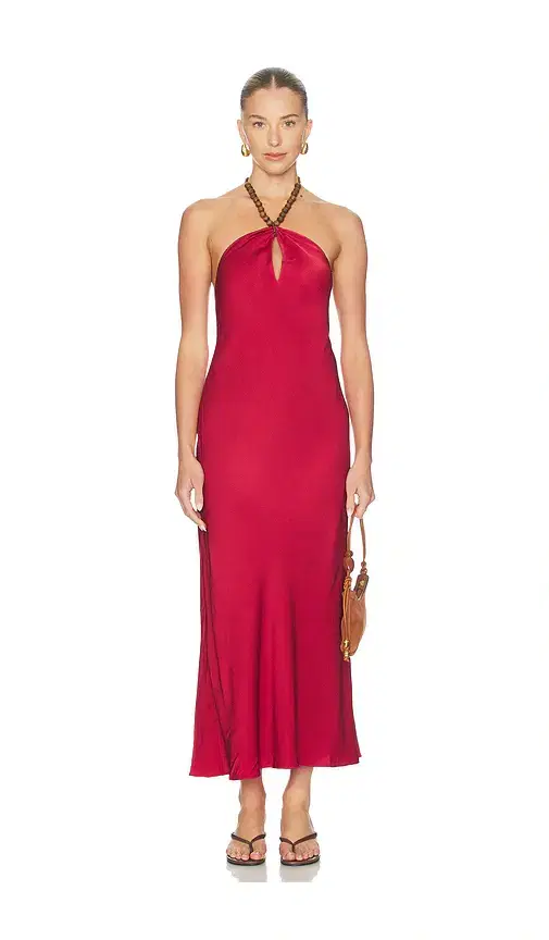 CAMI NYC Giulia Hammered Halter Dress