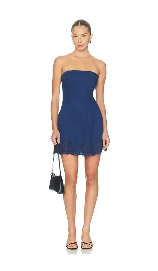 Belinda Strapless Linen Mini Dress