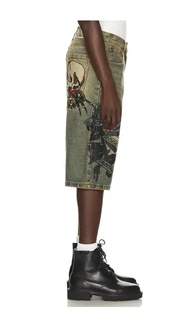 Ed Hardy Spider Skulls Rhinestone Long Shorts | Thumbnail 2