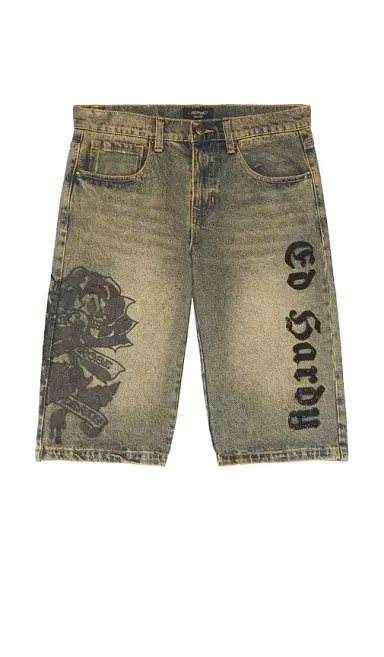 Ed Hardy Spider Skulls Rhinestone Long Shorts | Thumbnail 5