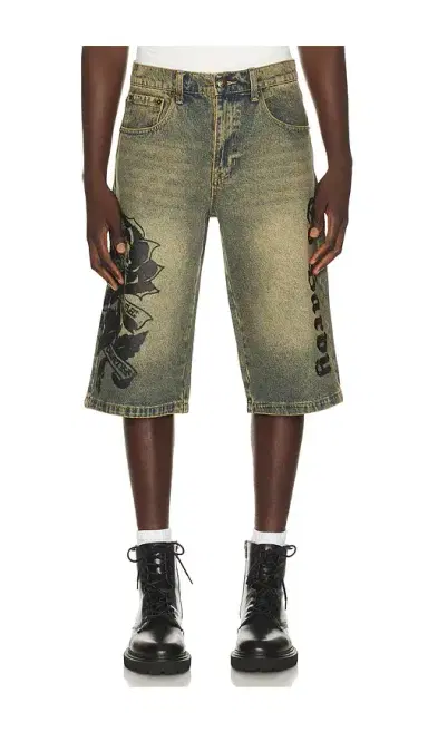 Ed Hardy Spider Skulls Rhinestone Long Shorts | Thumbnail 1