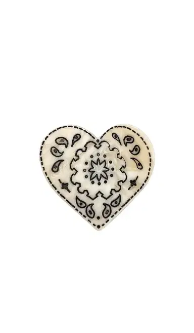 Solar Eclipse Hand-Painted Mini Paisley Heart Claw Hair Clip | Thumbnail 1 Solar Eclipse Hand-Painted Mini Paisley Heart Claw Hair Clip | Thumbnail 1