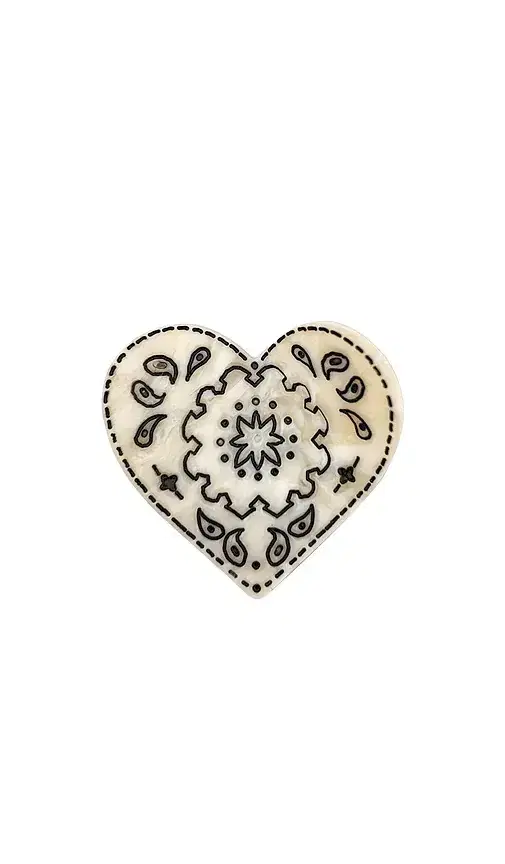 Solar Eclipse Hand-Painted Mini Paisley Heart Claw Hair Clip