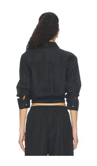 Theory Linen Fixed Sleeve Cropped Shirt | Thumbnail 3 Theory Linen Fixed Sleeve Cropped Shirt | Thumbnail 3