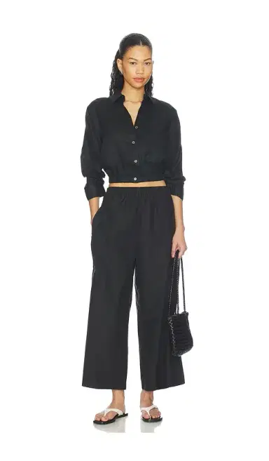 Theory Linen Fixed Sleeve Cropped Shirt | Thumbnail 4 Theory Linen Fixed Sleeve Cropped Shirt | Thumbnail 4
