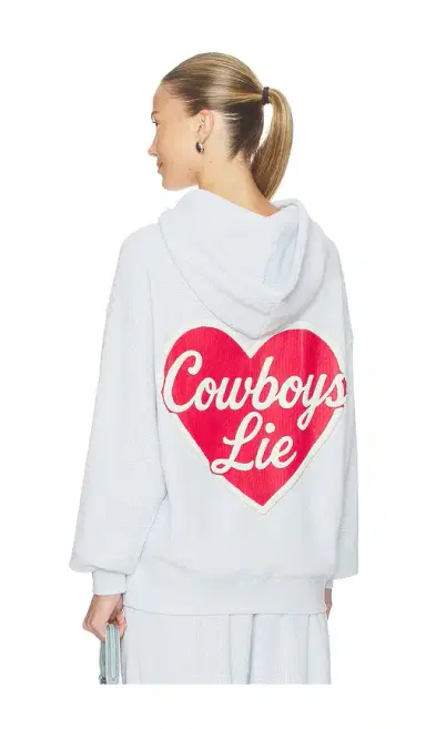 Boys Lie Cowboys Lie Terry Natural Racer Hoodie | Thumbnail 1