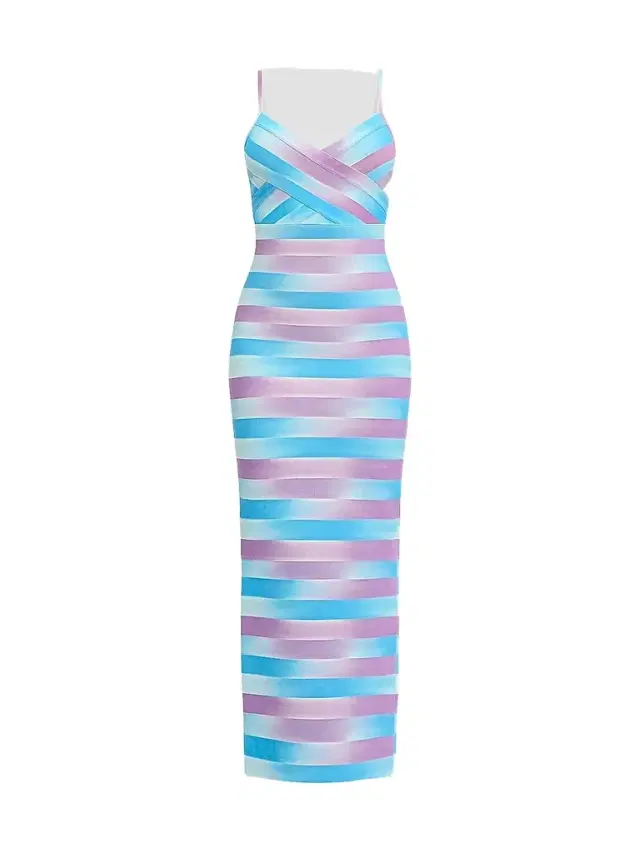 Hervé Léger Women's The Cara Ombré Stripe Gown - Daphne Multi