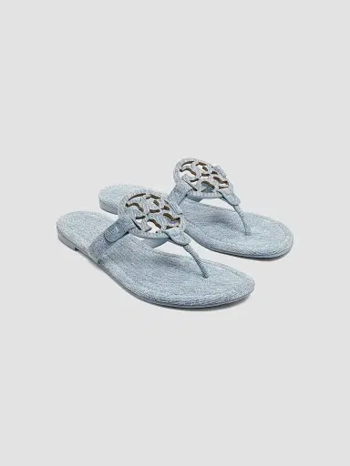 Tory Burch Women's Miller Logo Strap Sandals - Blue Cloud - Size 5 | Thumbnail 2 Tory Burch Women's Miller Logo Strap Sandals - Blue Cloud - Size 5 | Thumbnail 2