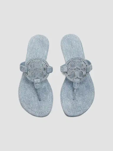 Tory Burch Women's Miller Logo Strap Sandals - Blue Cloud - Size 5 | Thumbnail 4 Tory Burch Women's Miller Logo Strap Sandals - Blue Cloud - Size 5 | Thumbnail 4