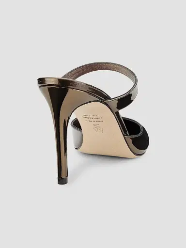 Stuart Weitzman Women's Stuart Power 85MM Patent Leather Mules | Thumbnail 3 Stuart Weitzman Women's Stuart Power 85MM Patent Leather Mules | Thumbnail 3