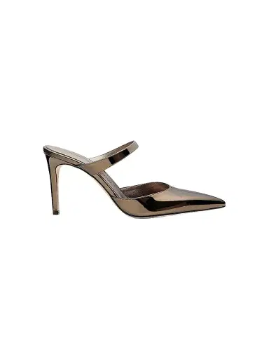 Stuart Weitzman Women's Stuart Power 85MM Patent Leather Mules - Cigar - Size 9.5 | Thumbnail 1