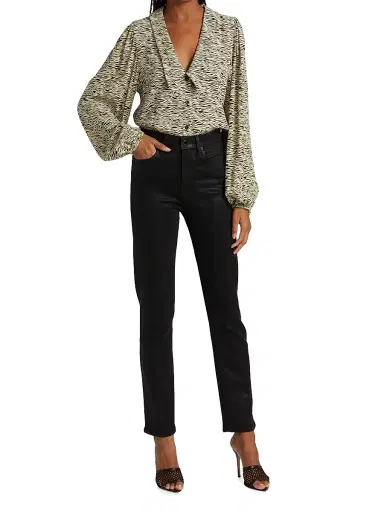 LE JEAN Women's Lara Stretch Slim-Fit Ankle Jeans - Black Coated | Thumbnail 2 LE JEAN Women's Lara Stretch Slim-Fit Ankle Jeans - Black Coated | Thumbnail 2