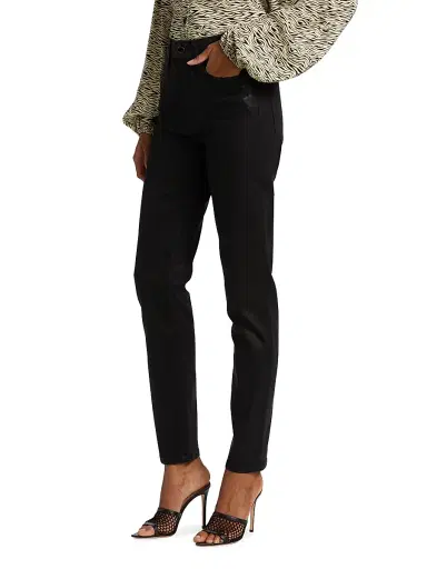 LE JEAN Women's Lara Stretch Slim-Fit Ankle Jeans - Black Coated | Thumbnail 4 LE JEAN Women's Lara Stretch Slim-Fit Ankle Jeans - Black Coated | Thumbnail 4