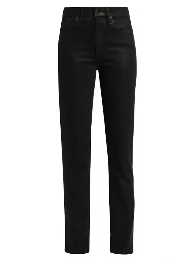 LE JEAN Women's Lara Stretch Slim-Fit Ankle Jeans - Black Coated