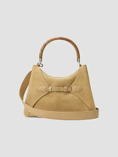 Ralph Lauren Collection Women's Suede Wood Top Handle Bag | Thumbnail 5