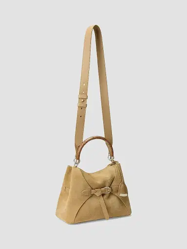 Ralph Lauren Collection Women's Suede Wood Top Handle Bag | Thumbnail 6