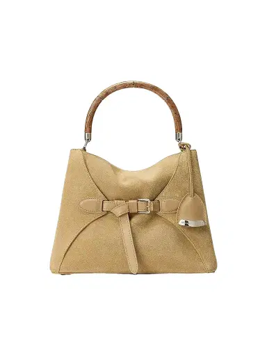 Ralph Lauren Collection Women's Suede Wood Top Handle Bag | Thumbnail 1