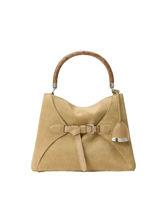 Ralph Lauren Collection Women's Suede Wood Top Handle Bag - Tan