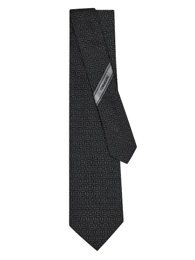 Ferragamo Men's Garbo Gancini Jacquard Silk Tie | Thumbnail 3 Ferragamo Men's Garbo Gancini Jacquard Silk Tie | Thumbnail 3