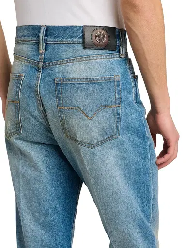 Versace Men's Straight-Leg Stone-Washed Jeans - Medium Blue | Thumbnail 6