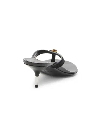 Versace Women's 50MM Medusa Leather Sandals - Black Gold | Thumbnail 3