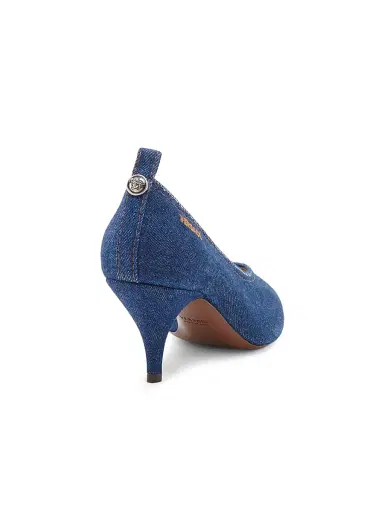 Versace Women's 65MM Denim Stiletto-Heel Pumps | Thumbnail 3